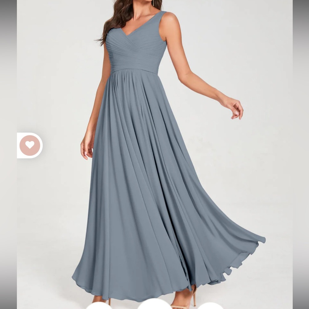 Bridesmaid Dress, never worn, pink dress to show back detail, dress is blue.